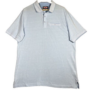 Soul of London Polo Shirt Men's 2XL Sky Blue One Pocket Golf Casual Office Rugby